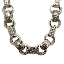 Load image into Gallery viewer, New 925 Silver &amp; Cubic Zirconia 28&quot; Gypsy Link Chain 156 grams
