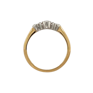 18ct Gold & Diamond Set Rubover Trilogy Ring