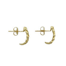 Load image into Gallery viewer, Preowned 9ct Yellow Gold &amp; Diamond Set Plaited Half Hoop Earrings with the weight 1.90 grams
