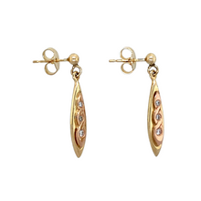 Load image into Gallery viewer, 9ct Welsh Gold &amp; Diamond Set Drop Earrings
