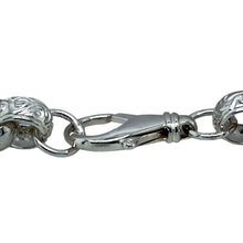 Load image into Gallery viewer, New 925 Silver 8.5&quot; Celtic Style Patterned Belcher Bracelet with the weight 45.20 grams and link width 13mm. The links are alternating in patterned and plain
