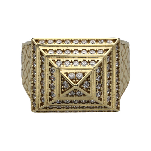 New 9ct Gold & Cubic Zirconia Set Pyramid Ring