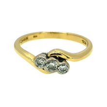 Load image into Gallery viewer, 18ct Gold &amp; Diamond Three Stone Twist Ring
