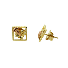 Load image into Gallery viewer, 9ct Gold Clogau Daffodil Square Stud Earrings
