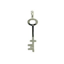 Load image into Gallery viewer, Preowned 9ct White Gold &amp; Cubic Zirconia Set Key Pendant with the weight 6 grams
