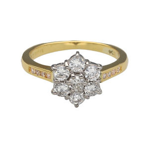 18ct Gold & Diamond Set Flower Cluster Ring