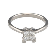 Load image into Gallery viewer, 18ct White Gold &amp; Diamond Princess Cut Illusion Set Solitaire Ring
