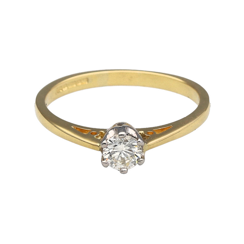 18ct Gold & 25pt Diamond Set Solitaire Ring