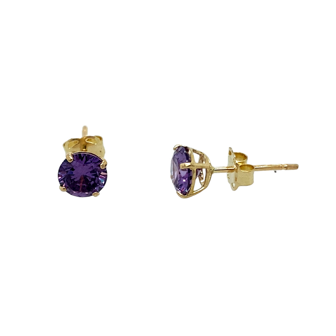 New 9ct Gold February Birthstone Stud Earrings Gold Reserves