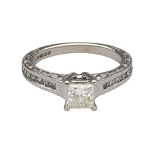 Load image into Gallery viewer, 9ct White Gold &amp; Diamond Princess Cut Solitaire Ring
