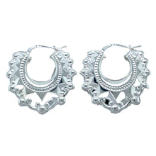 Load image into Gallery viewer, 925 Silver Fancy Circle Creole Earrings
