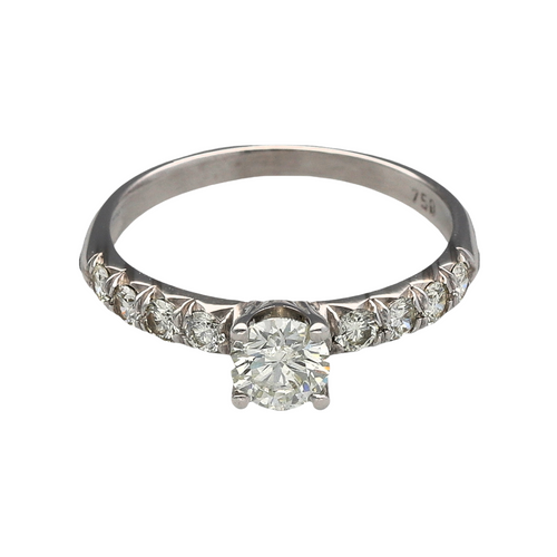 18ct White Gold & Diamond Set Solitaire Ring