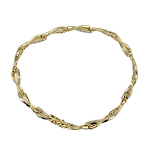 9ct Gold & Diamond Set 7.75" Fancy Bracelet