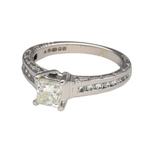 Load image into Gallery viewer, Preowned 9ct White Gold &amp; Diamond Princess Cut Solitaire Ring in size J with the weight 3.30 grams. The center stone is approximately 44pt at approximate clarity VS2 - Si1 and colour N - R
