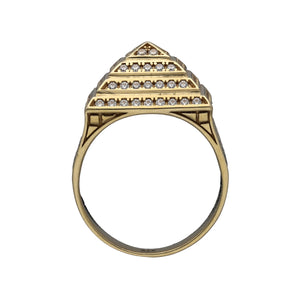 New 9ct Gold & Cubic Zirconia Set Pyramid Ring