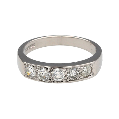 18ct White Gold & Diamond Set Band Ring