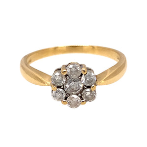 18ct Gold & Diamond Set Flower Cluster Ring