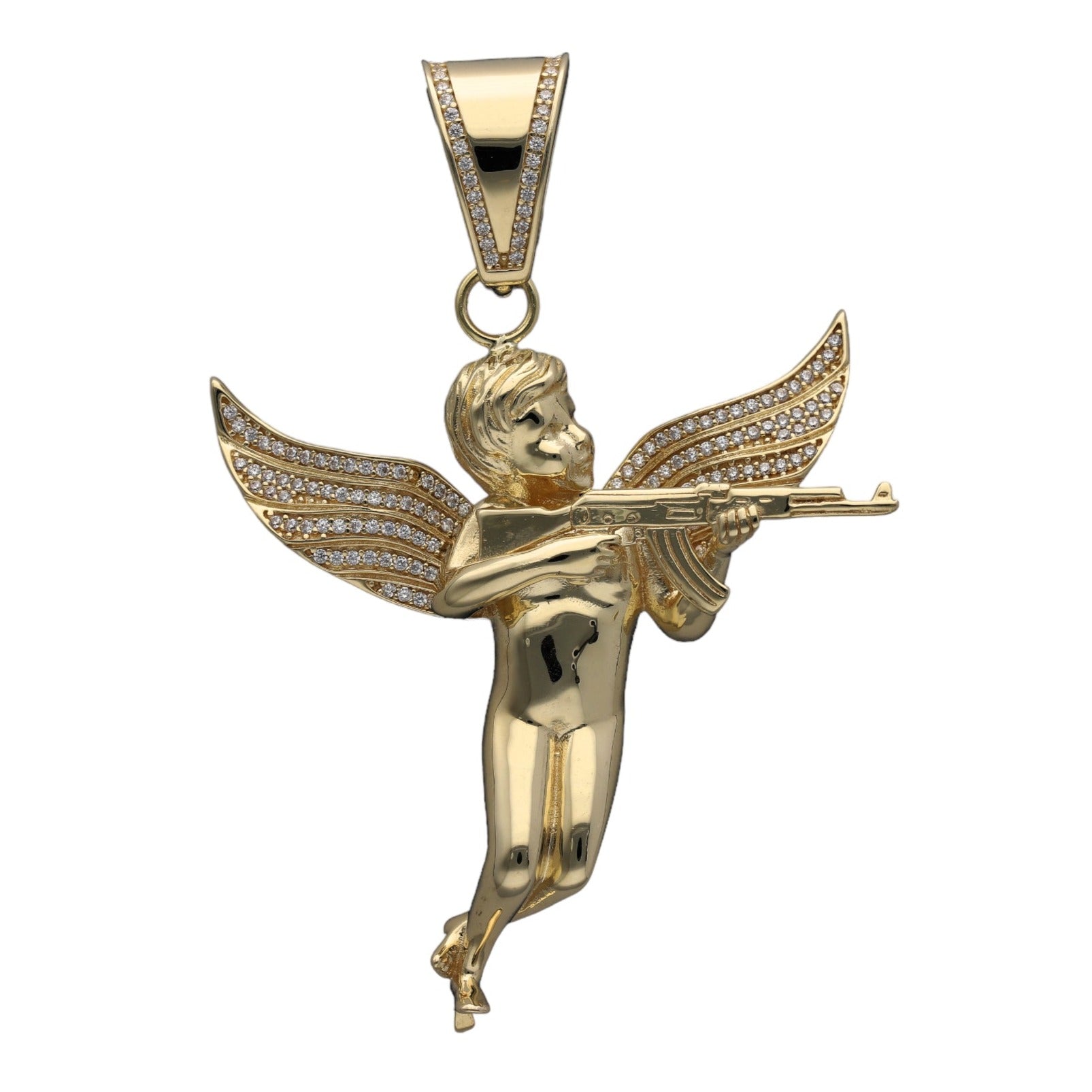 Solid gold angel on sale pendant